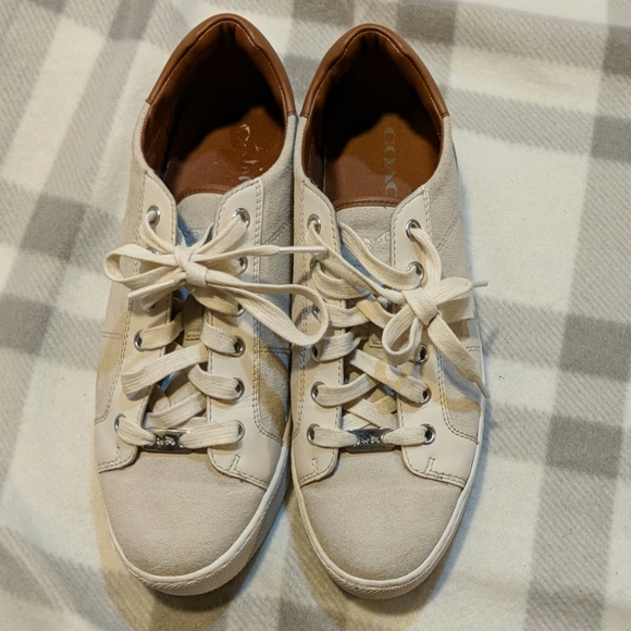 Coach Shoes - Light Suede Coach Sneakers Size 9. Gently Used.